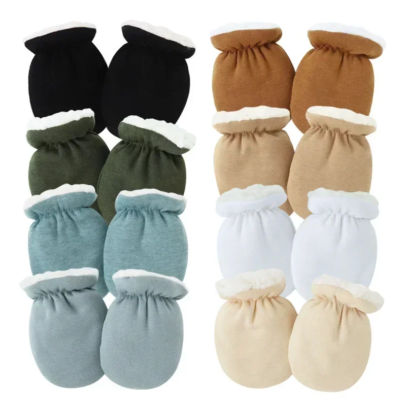 Baby Mittens Scratch - Warm Wool Newborn Mittens for Boy