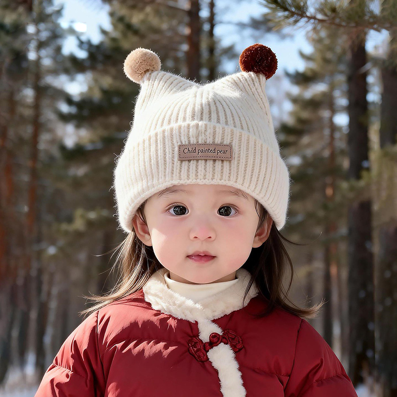 Baby Hat Beanie - 1-4Year Baby Knitted Hat Cute Double
