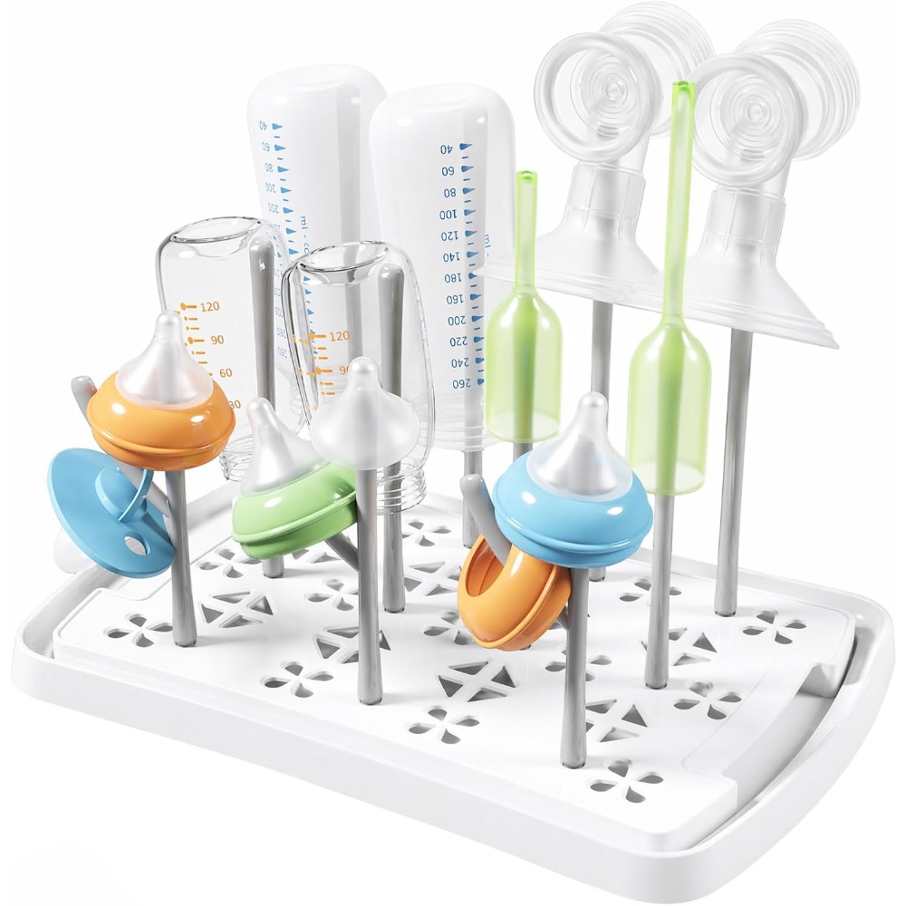 Baby Clothing Storage - Baby Bottle Drying Rack with Tray