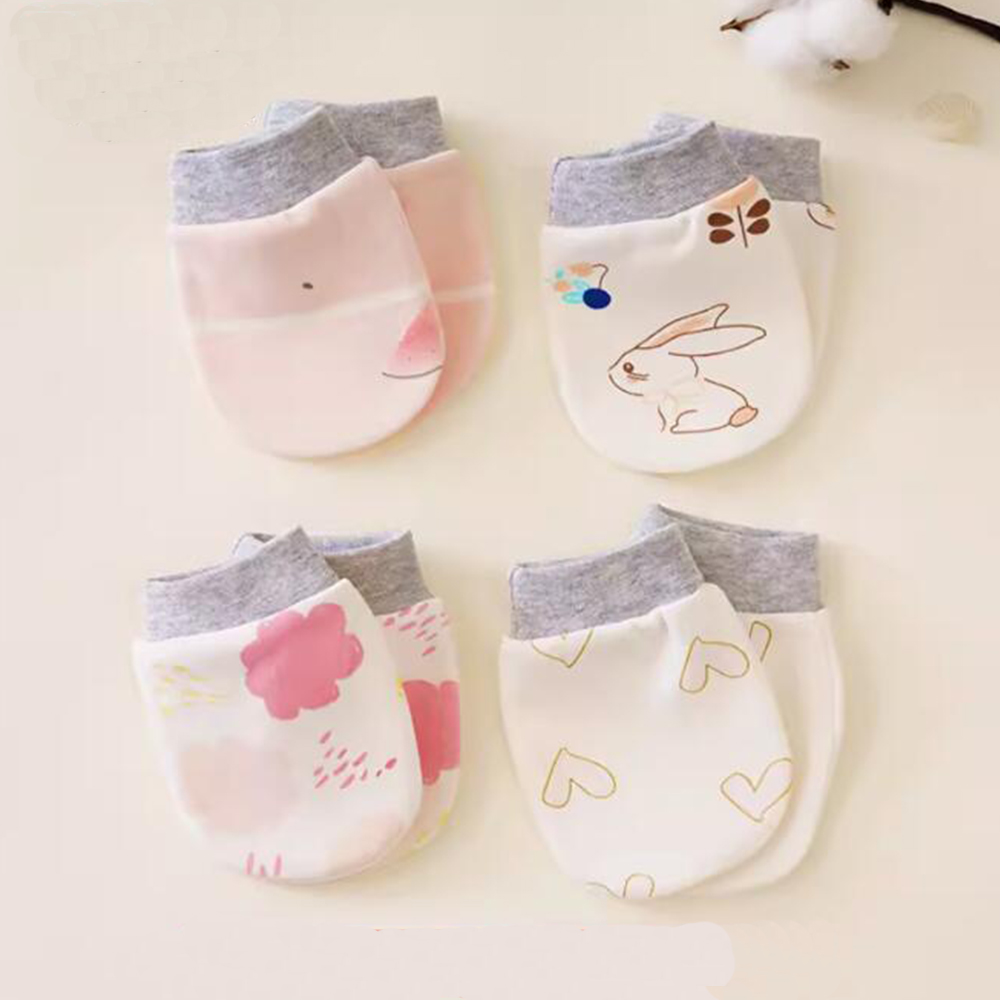 Baby Mittens Scratch - 5 Pairs/Set Baby Cotton Soft Mitten