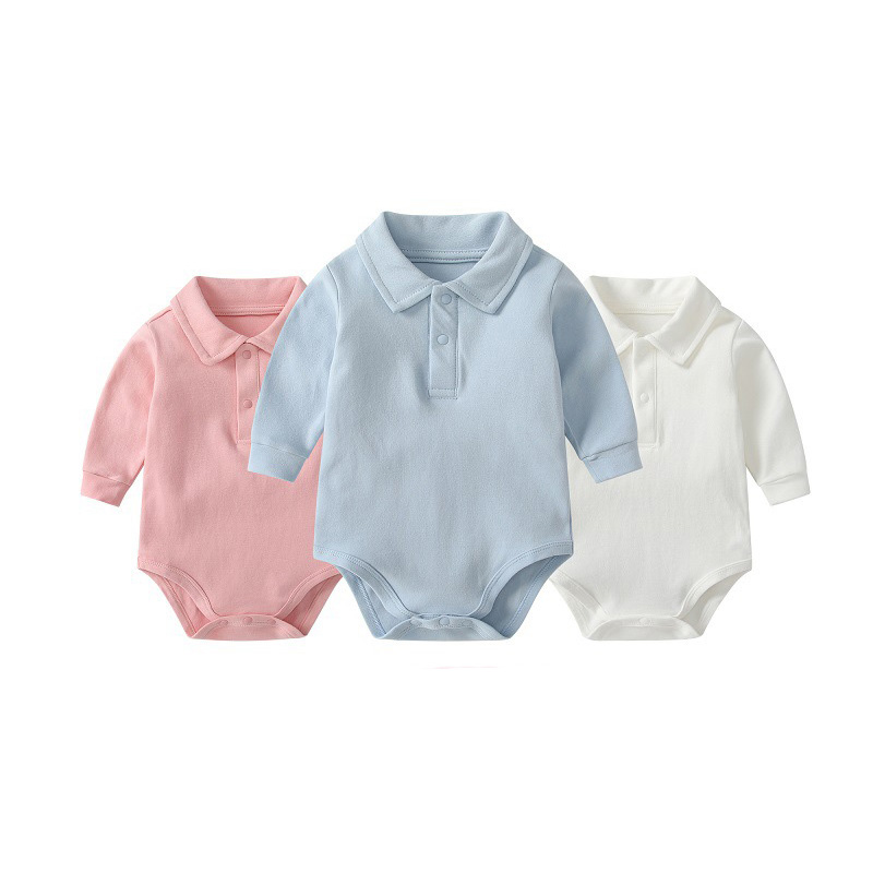 Baby Polo Collar Bodysuit 100% - Romper Onesie Baby ulasan dan harga