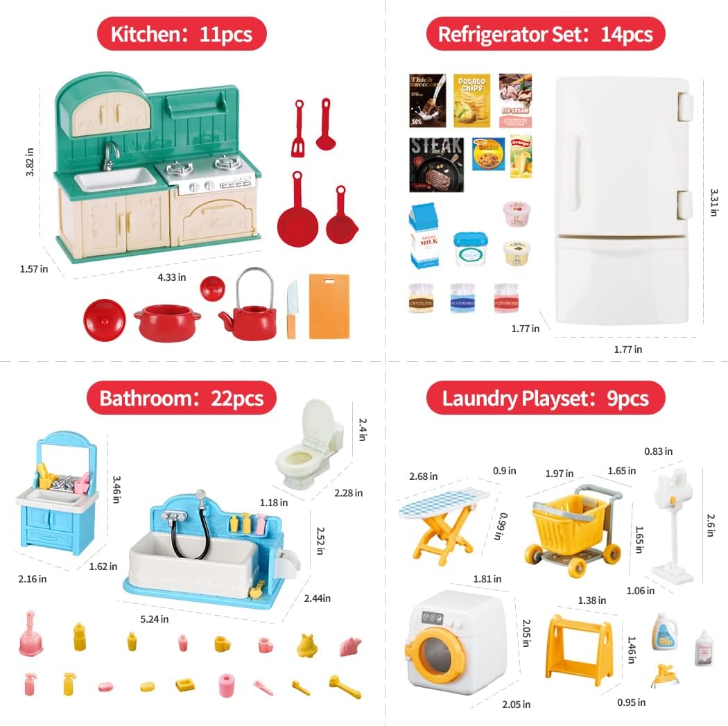 Dollhouse Furniture Set Doll H - Baby Clothing Washing Machine ulasan dan harga