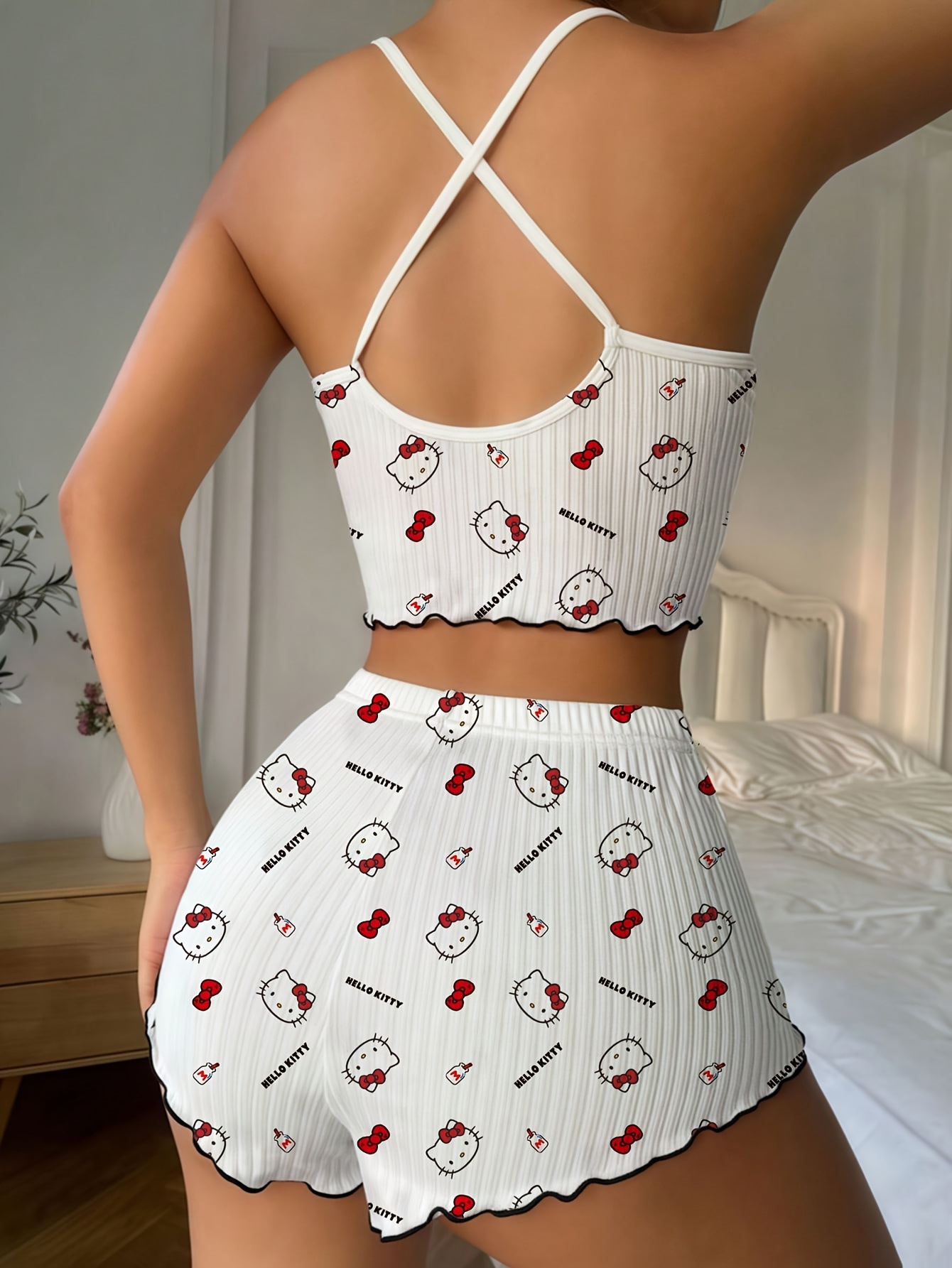 Sanrio Hello Kitty Bowknot Sus - Summer Short Set ulasan dan harga