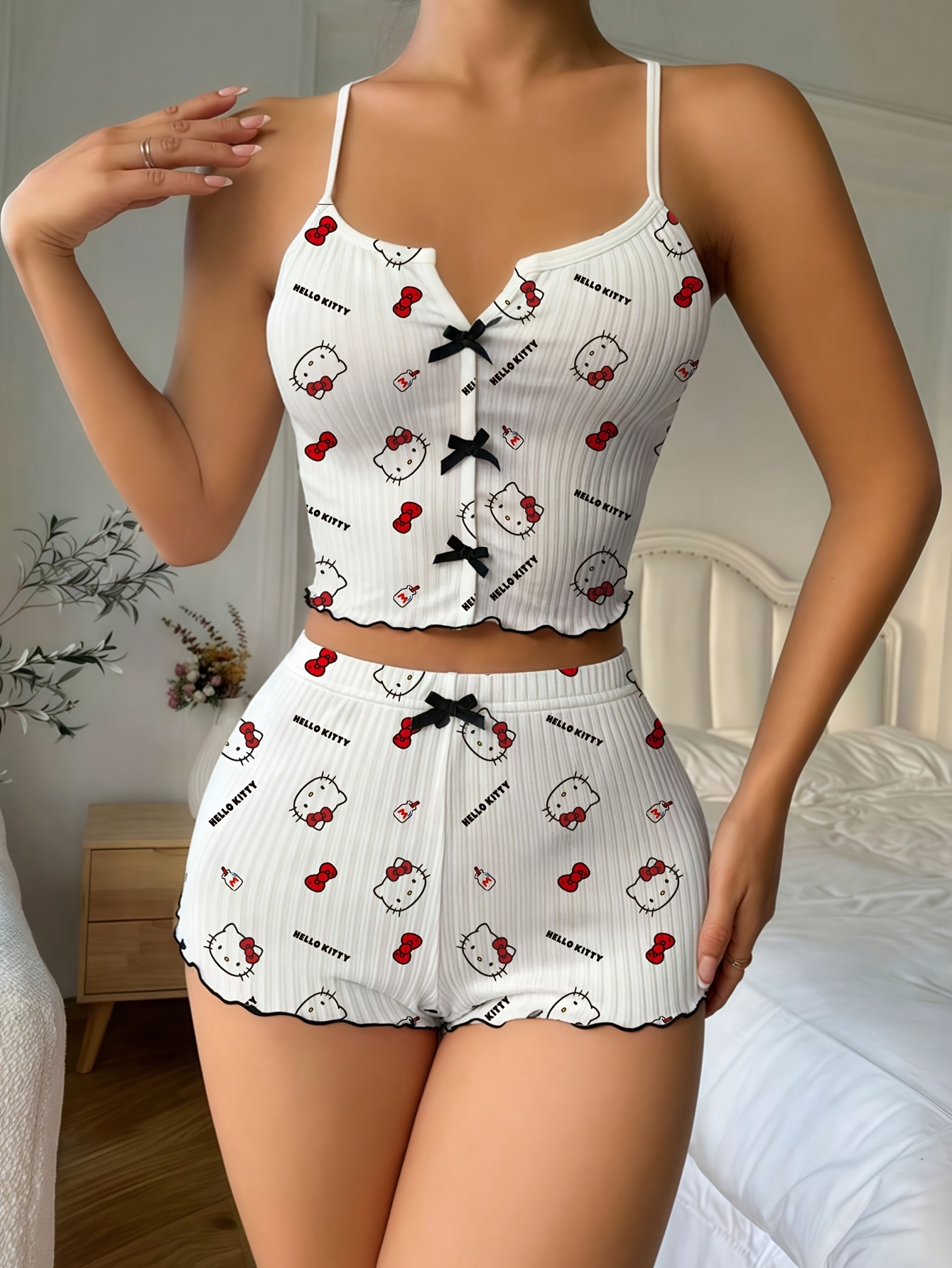Sanrio Hello Kitty Bowknot Sus - Summer Short Set ulasan dan harga