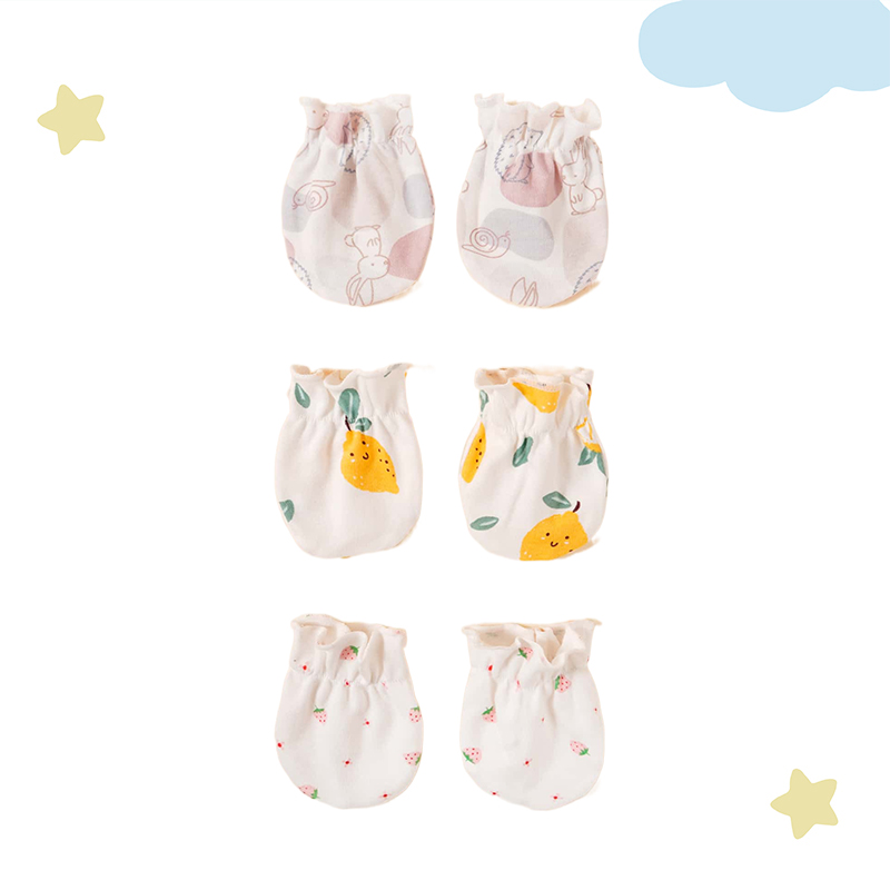 3Pairs 100% Cotton Soft & Brea - Baby Mittens Scratch ulasan dan harga