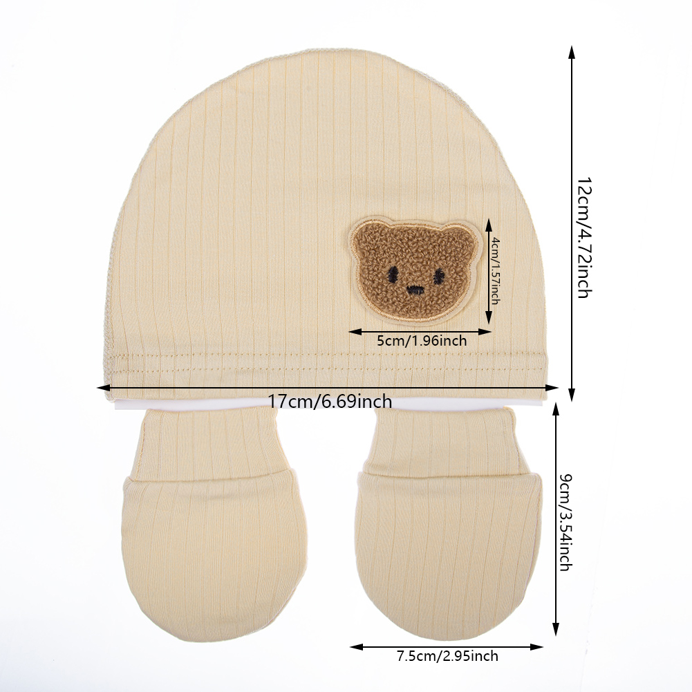 3Pcs/set Cotton Newborn Hats C - Baby Mittens Scratch ulasan dan harga