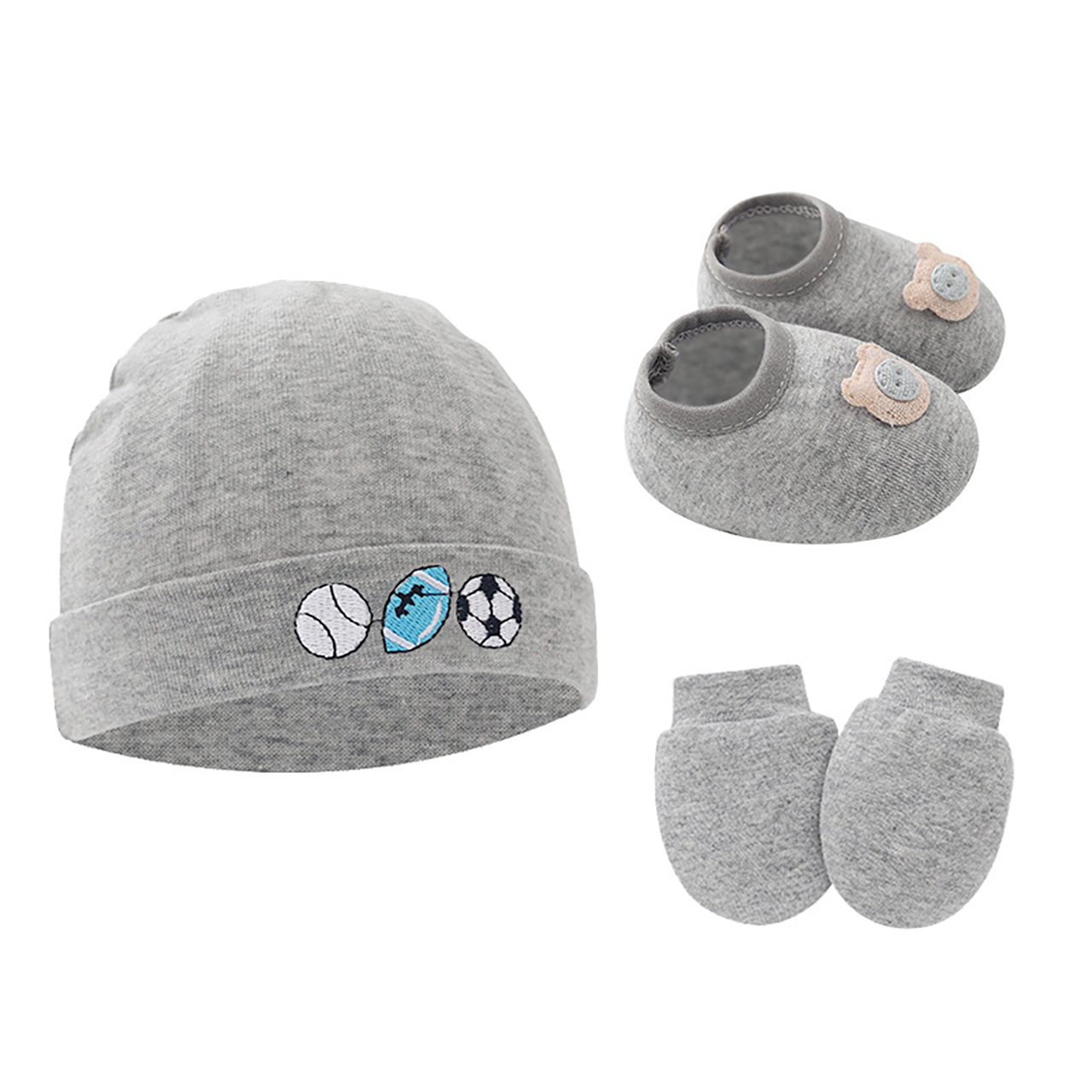 3pcs Baby Hat Gloves Shoes Set - Baby Mittens Scratch ulasan dan harga