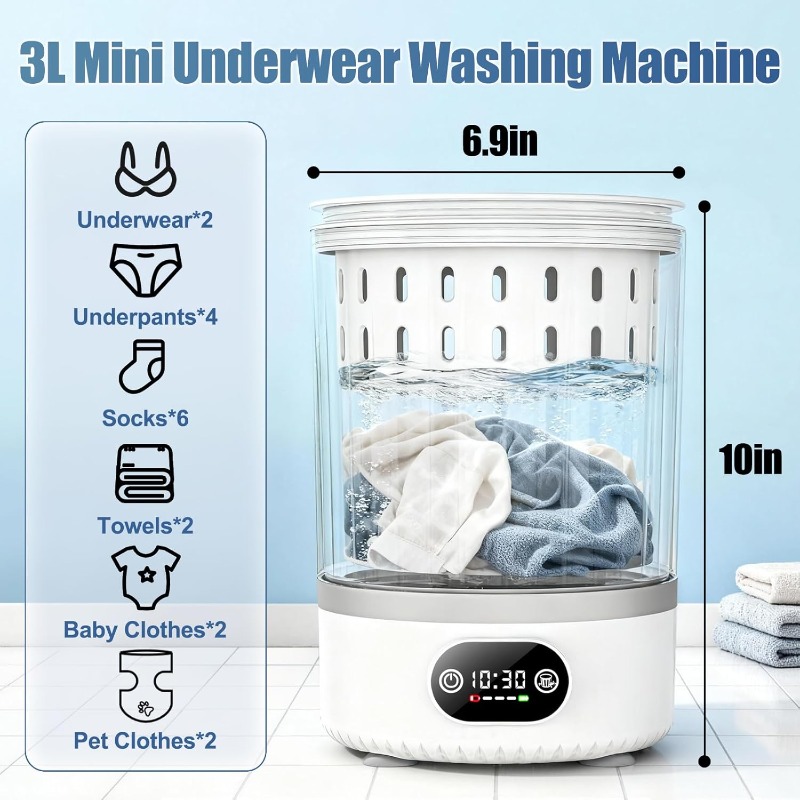 3L Mini Washing Machine,3 In 1 - Baby Clothing Washing Machine ulasan dan harga