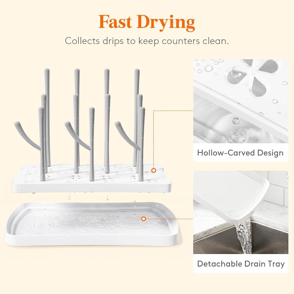 Baby Bottle Drying Rack with T - Baby Clothing Storage ulasan dan harga