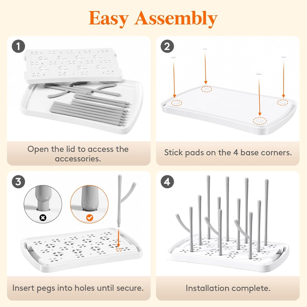 Baby Bottle Drying Rack with T - Baby Clothing Storage ulasan dan harga