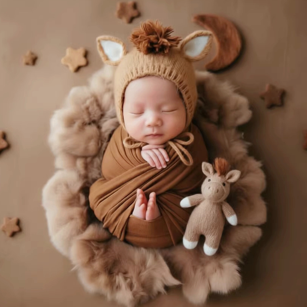 Knitted Horse Hat with Doll Ne - Baby Hat Beanie ulasan dan harga